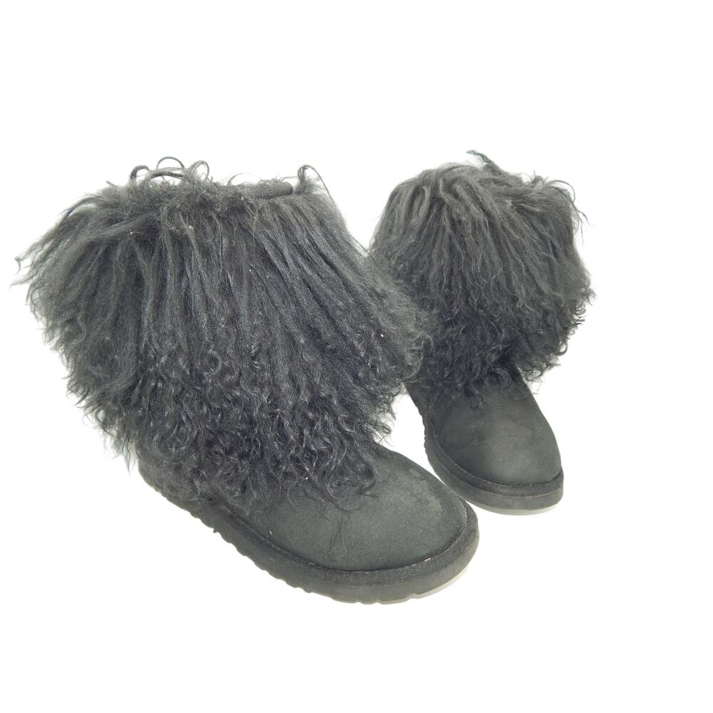 Rare Ugg Australia Sheepskin Mongolian Hair Fur Women Boots Size 6 1875